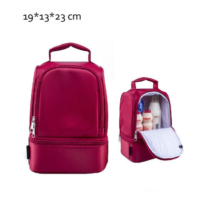 Das Mittagessen-Taschen der rote Kinder/isolierten Mittagessen-Taschen für Kind-Doube-Schichten