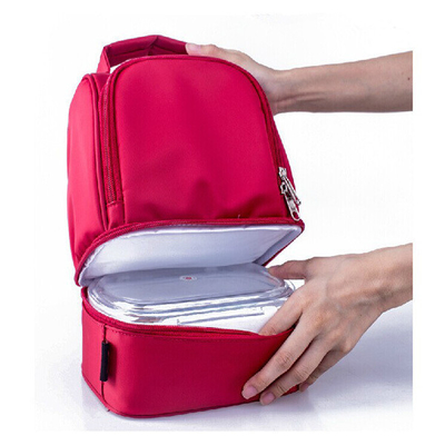 Das Mittagessen-Taschen der rote Kinder/isolierten Mittagessen-Taschen für Kind-Doube-Schichten