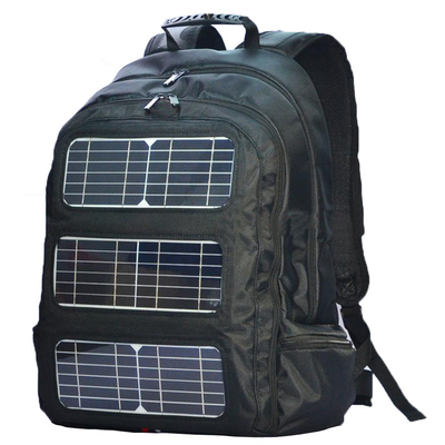 Schwarzer Schultergurt-Solaraufladungsrucksack für Reise im Freien