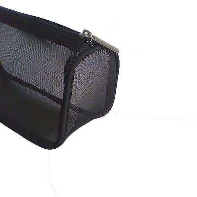 Maschen-Reise-Kosmetiktasche-volle schwarze Farbe mit Reißverschluss-Schließung