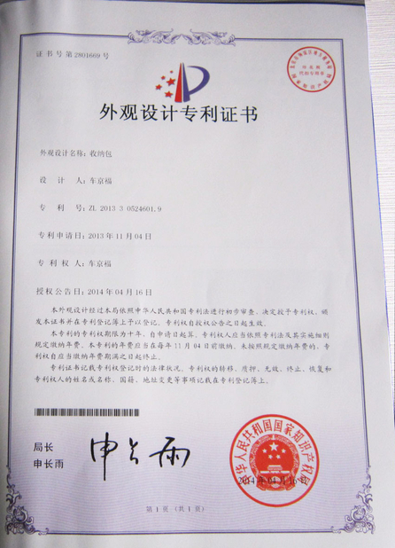 China Dongguan Jing Hao Handbag Products Co., Limited, zertifizierungen